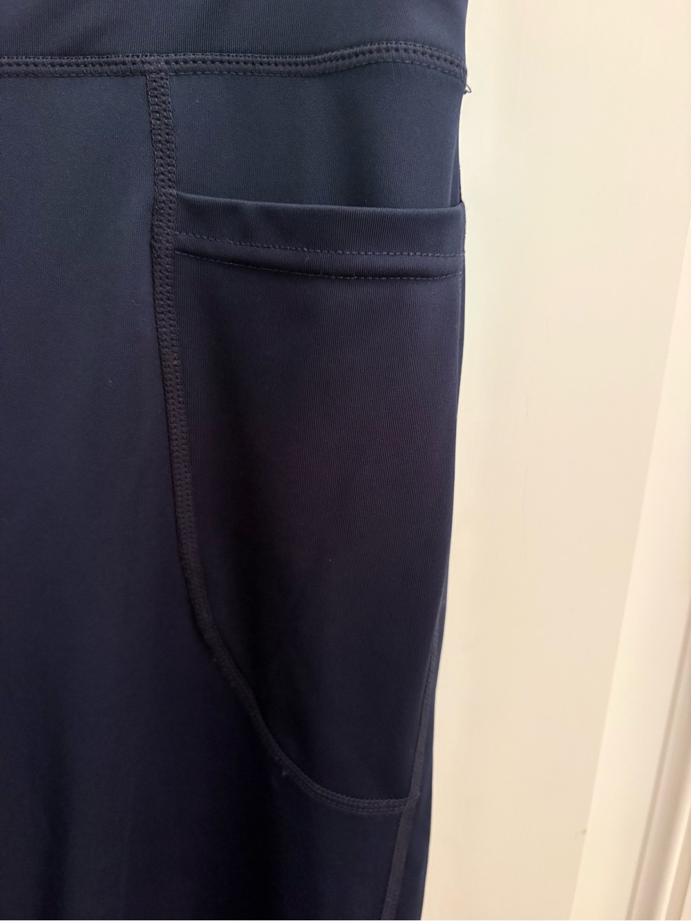 High-Waist Navy Blue Flare Yoga Pants - Women's - Picture 2 of 3